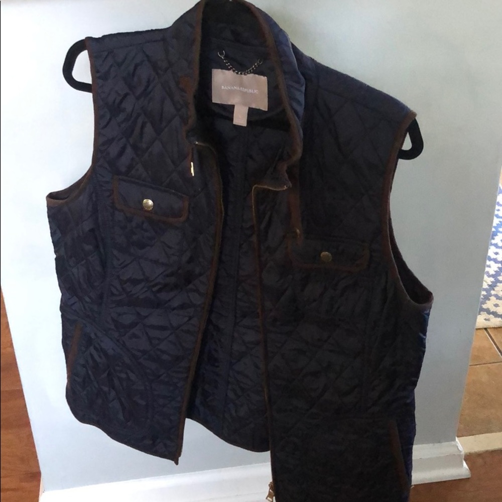 Banana Republic Quilted Navy Vest